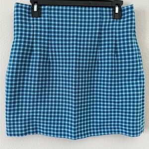 Zara Blue Plaid A-Line Skirt